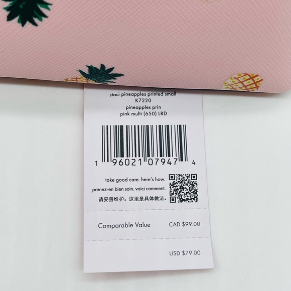 Kate Spade Staci Small Pineapples Printed Make up Bag - Picture 4 of 4